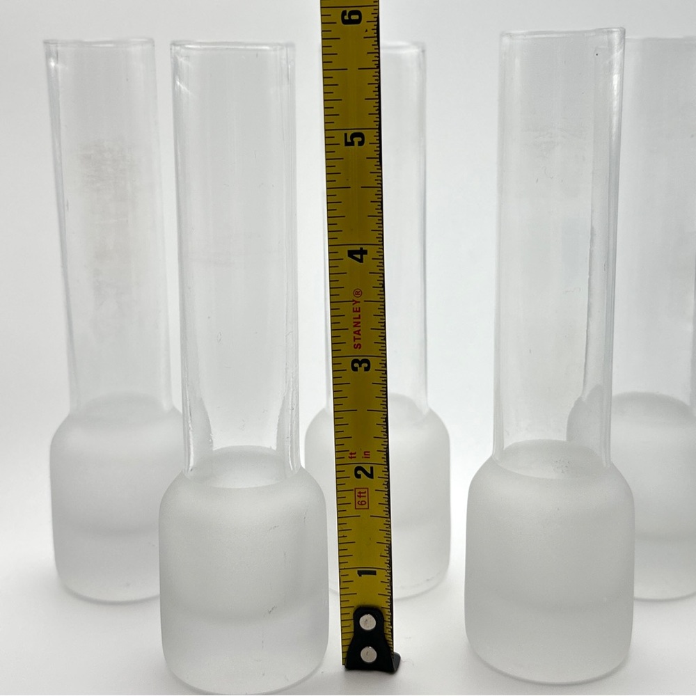 Small Clear Glass Tube Plant Propagation Vase Chunky Base Frosted Glass Bud Vase - Picture 10 of 10